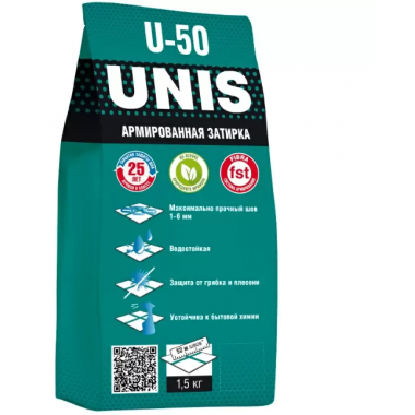  Затирка белая 1.5 кг UNIS U-50 